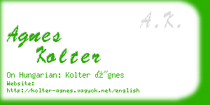 agnes kolter business card